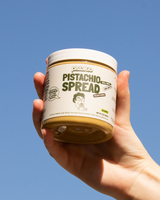Hand holding Pistakio Sweet Pistachio Spread