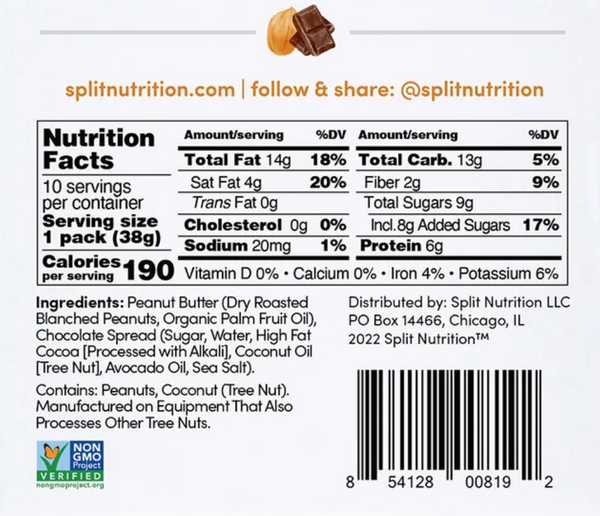 Split Nutrition - Peanut Butter & Dark Chocolate Spread