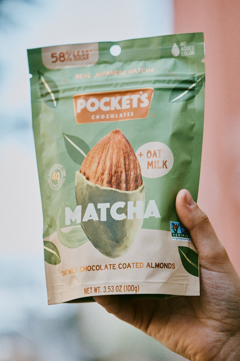 Pocket's Chocolates - Matcha Oat Milk Almonds
