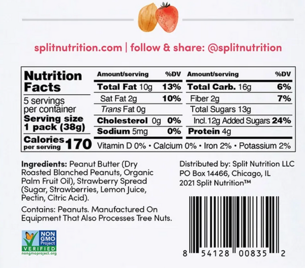 Split Nutrition - Peanut Butter & Strawberry Spread