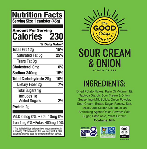 The Good Crisp Company - Sour Cream and Onion - Small